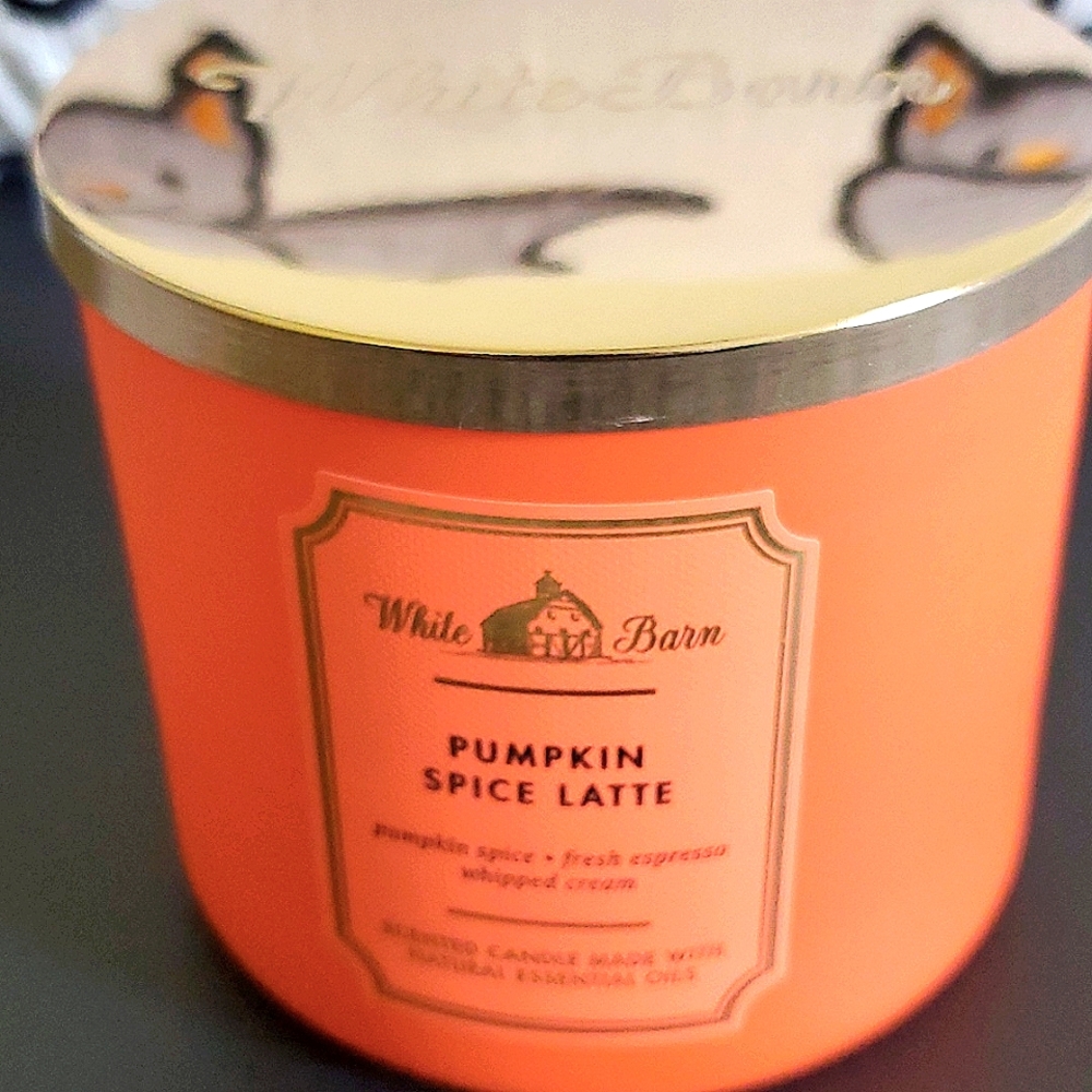 Bath & Body Works 3 wick candle Pumpkin Spice Latte Halloween Fall Candle